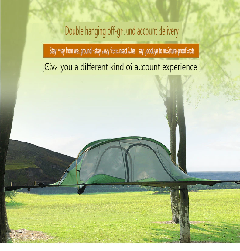 Cheap Goat Tents New Arrival 2 3 Person Aluminum Poles Double Layers Waterproof Mosquito Net Tree Dangling Hanging Camping Tent Barraca Bivvy   